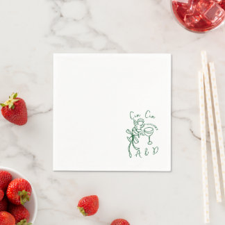 Personalised Cin Cin Cherub Cupid Hand Drawn Napkin