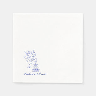 Personalised Cin Cin Cherub Cupid Hand Drawn Napkin