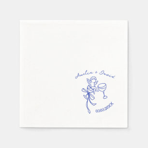 Personalised Cin Cin Cherub Cupid Hand Drawn Napkin