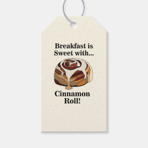 Personalised Cinnamon Roll Sweet Bun Bakery Gift Tags