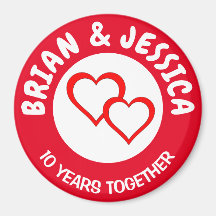 Personalised Circle Magnet Anniversary