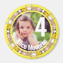 Personalised Circle Magnet Birthday
