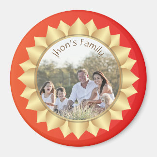Personalised Circle Magnet Family Photo