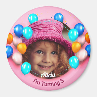 Personalised Circle Magnet Happy Birthday