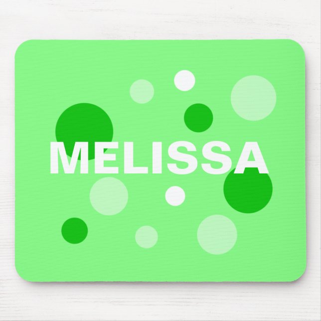 Personalised Circle Mousepads - Green (Front)