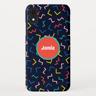 Personalised Circle, Random Zig Zags iPhone XR Case