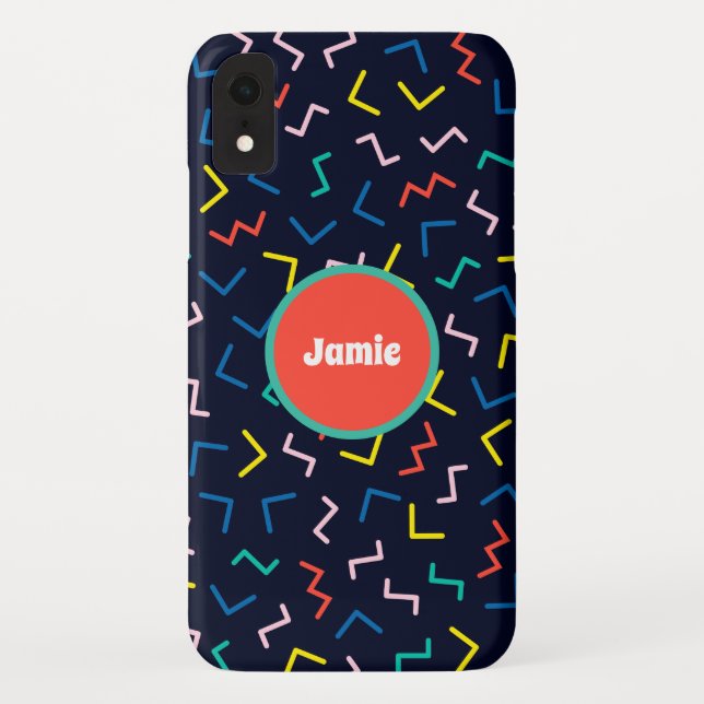 Personalised Circle, Random Zig Zags Case-Mate iPhone Case (Back)