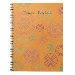 Personalised Circles and Starburst Notebook Orange