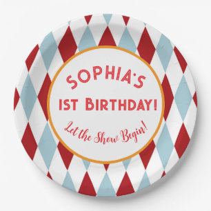 Personalised Circus Birthday Paper Plate