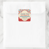 Personalised Circus carnival 1st birthday party Square Sticker (Bag)