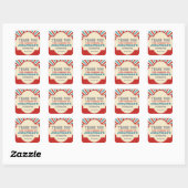 Personalised Circus carnival 1st birthday party Square Sticker (Sheet)