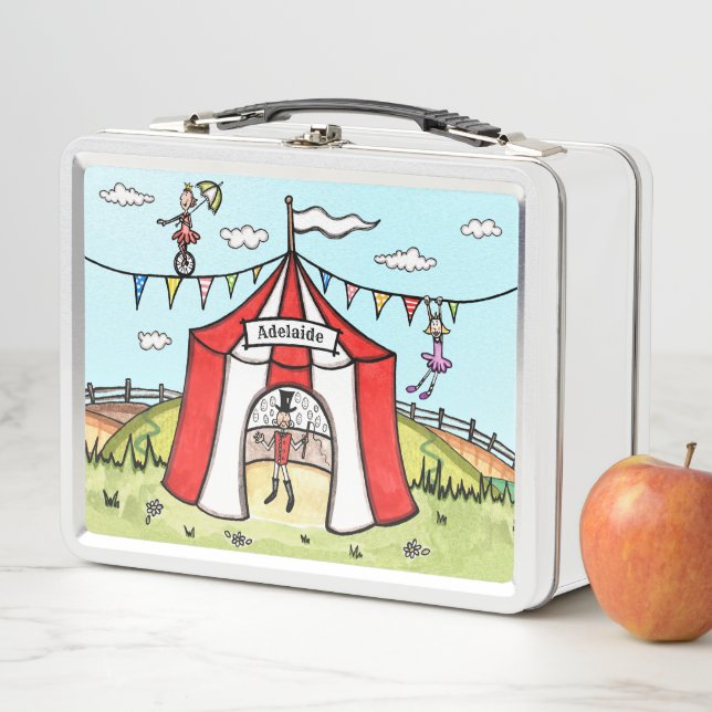 Personalised Circus Children's Metal Lunch Box (In Situ)