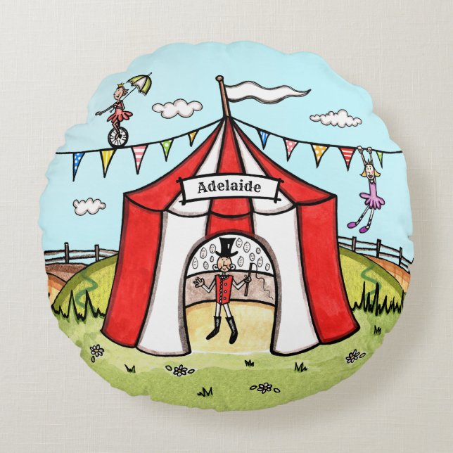 Personalised Circus Children's Throw Cushion (Front)