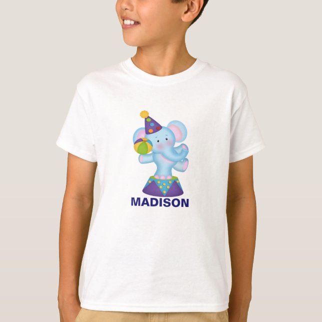 Personalised  Circus Elephant T Shirt (Front)