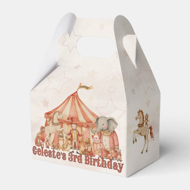 Personalised Circus Theme Favour Boxes 🎪🐘🎨✨ (Front Side)