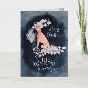 Personalised Cirneco dell Etna Mum Christmas Holiday Card