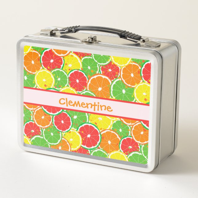 Personalised Citrus Fruit Metal Lunch Box (Front)