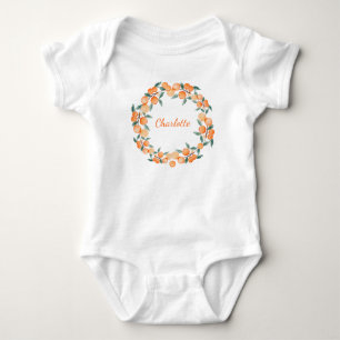 Personalised Citrus Orange Fruit  Baby Bodysuit