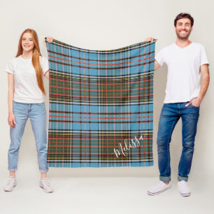 Personalised Clan Anderson Plaid Tartan Fleece Blanket