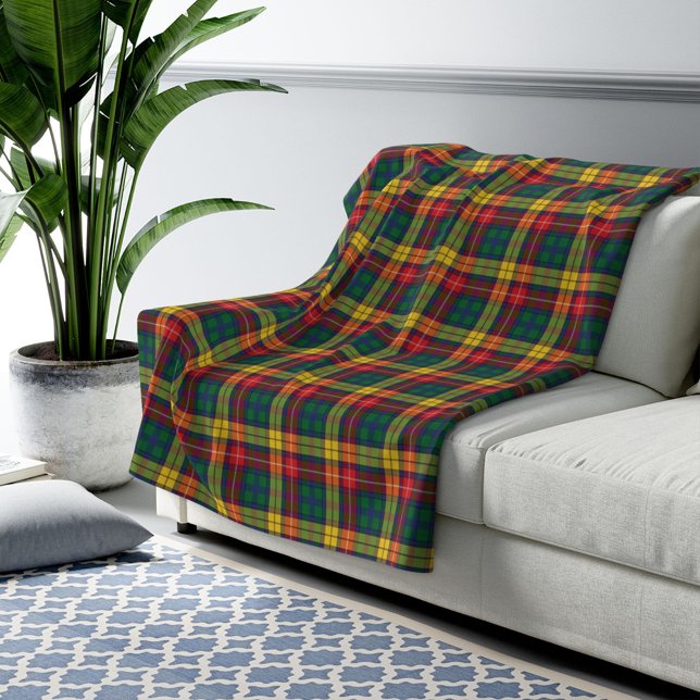 Personalised Clan Buchanan Plaid Tartan Fleece Blanket (Creator Uploaded)