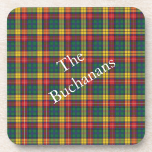 Personalised Clan Buchanan Plaid Tartan Pattern Coaster