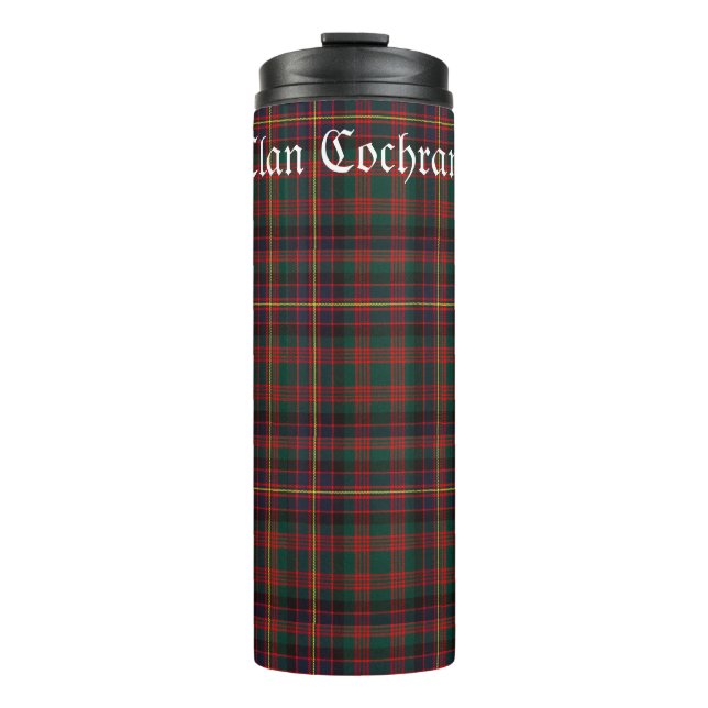 Personalised Clan Cochrane Tartan Thermal Tumbler (Front)