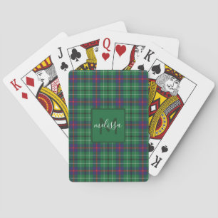 Personalised Clan Duncan Plaid Tartan Monogram Playing Cards