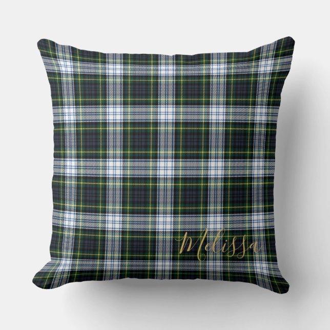 Personalised Clan Gordon Tartan Plaid Name Cushion (Front)
