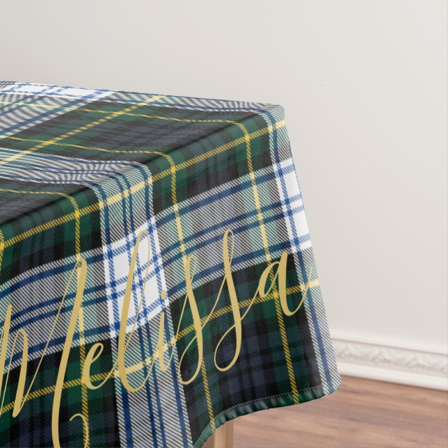 Personalised Clan Gordon Tartan Plaid Name Tablecloth (In Situ)