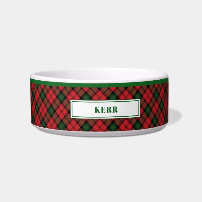 Personalised Clan Kerr Tartan Plaid Pattern Bowl (Front)