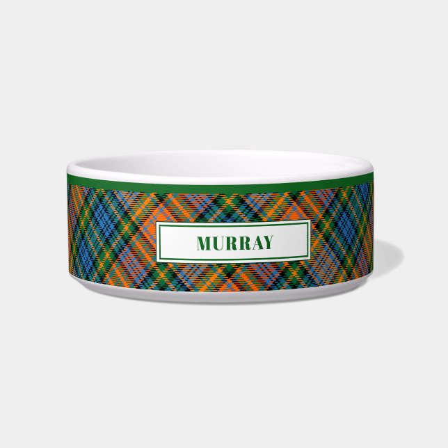 Personalised Clan Murray Tartan Plaid Pattern Bowl (Front)