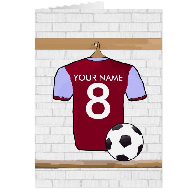 Personalised Claret Blue Football Soccer Jersey (Front)