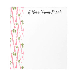 Personalised Clarinet Musician Instrument Gift Notepad