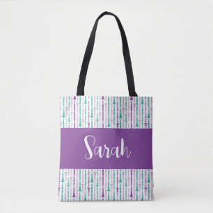 Personalised Clarinet Player Purple Music Tote Bag