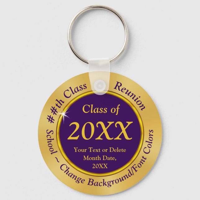 Personalised Class of 1968 Gifts, Class Reunion Key Ring (Front)