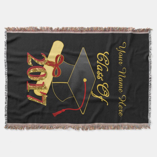 Personalised Class of 2017 Throw Blanket (Front)