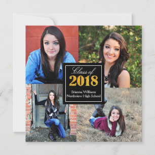 Personalised Class of 2018 Senior Graduation Photo Invitation