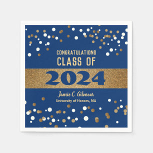Personalised Class of 2022 blue Graduation Party Napkin