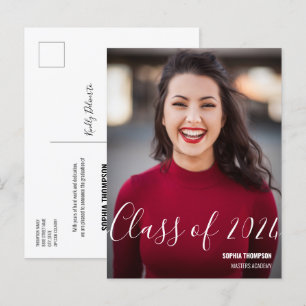 Personalised Class of 2024 Graduate Photo Name  Announcement Postcard