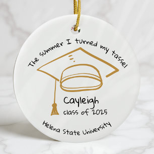 Personalised Class of 2025 Graduation Keepsake Ceramic Tree Decoration