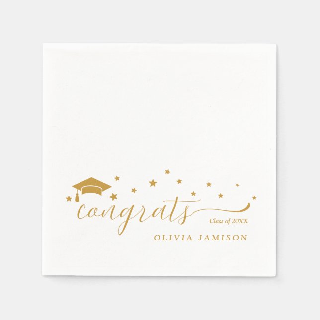 Personalised  Class of 2025 Graduation Party Decor Napkin (Front)