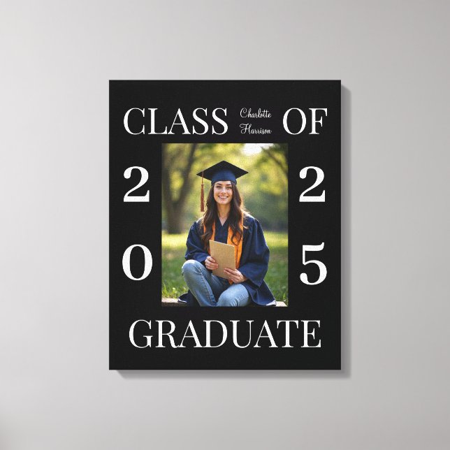 Personalised Class of 2025 Graduation Photo Canvas Print (Front)