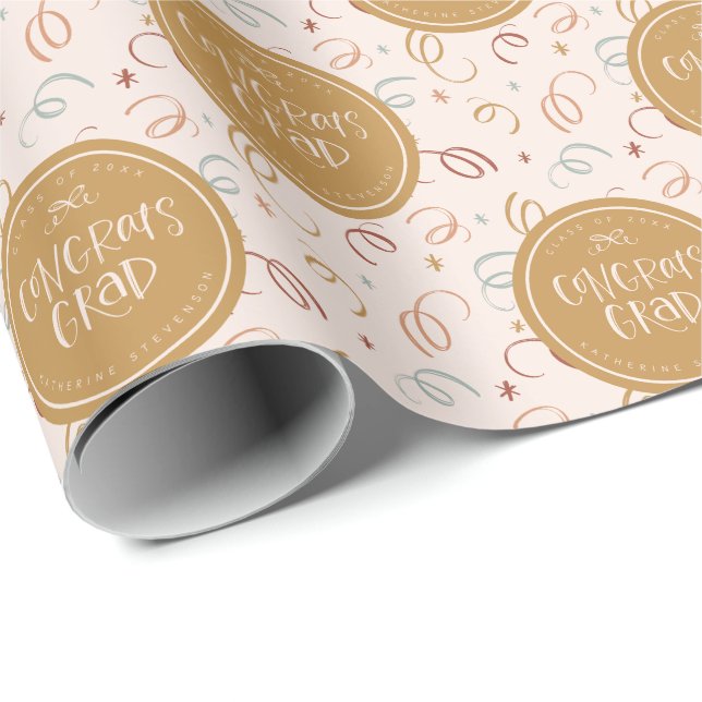 Personalised Class of 2026 Congrats Grad  Wrapping Paper (Roll Corner)