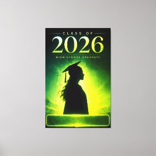 Personalised Class of 2026 Graduate Name Art Canvas Print