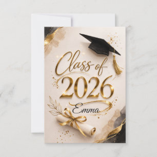 Personalised Class of 2026 Graduation Name Card