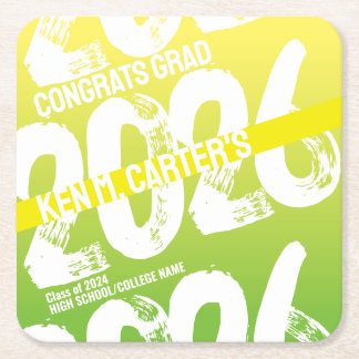 Personalised Class of 2026 Graduation Party Coaste Square Paper Coaster