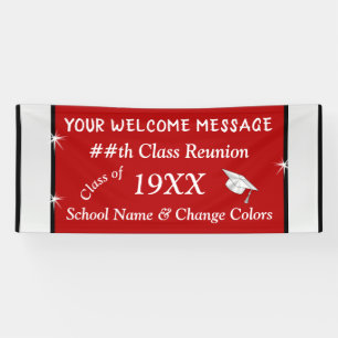 Personalised Class Reunion Banners, Red and White Banner