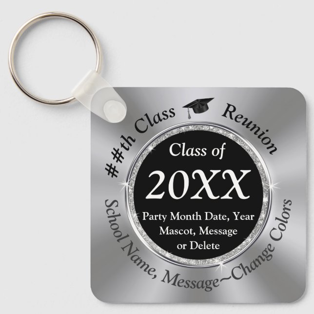 Personalised Class Reunion Gifts. Class Reunion Key Ring (Front)