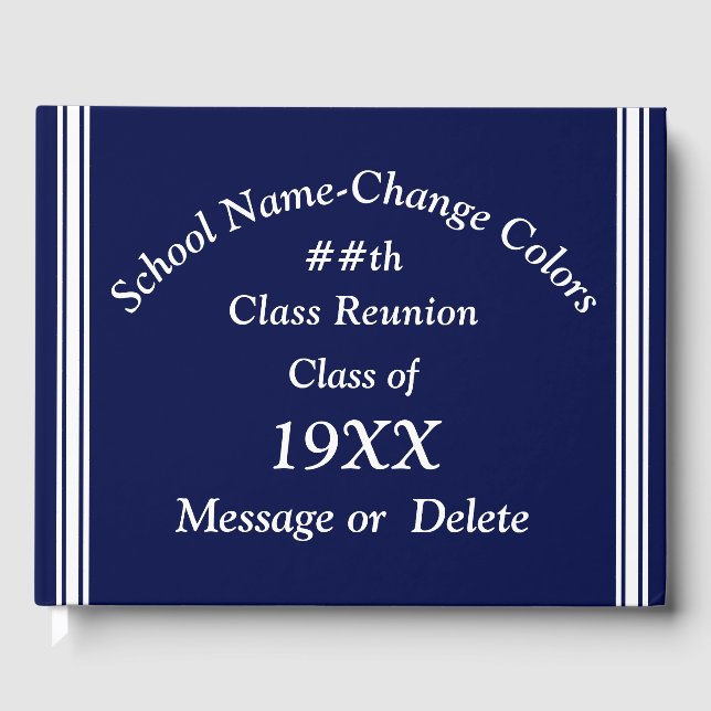 Personalised Class Reunion Guest Book, ANY COLORS, Book (Front)