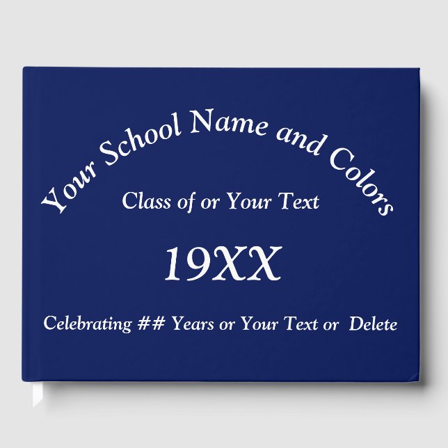 Personalised Class Reunion Guest Book, Your COLORS Guest Book (Front)